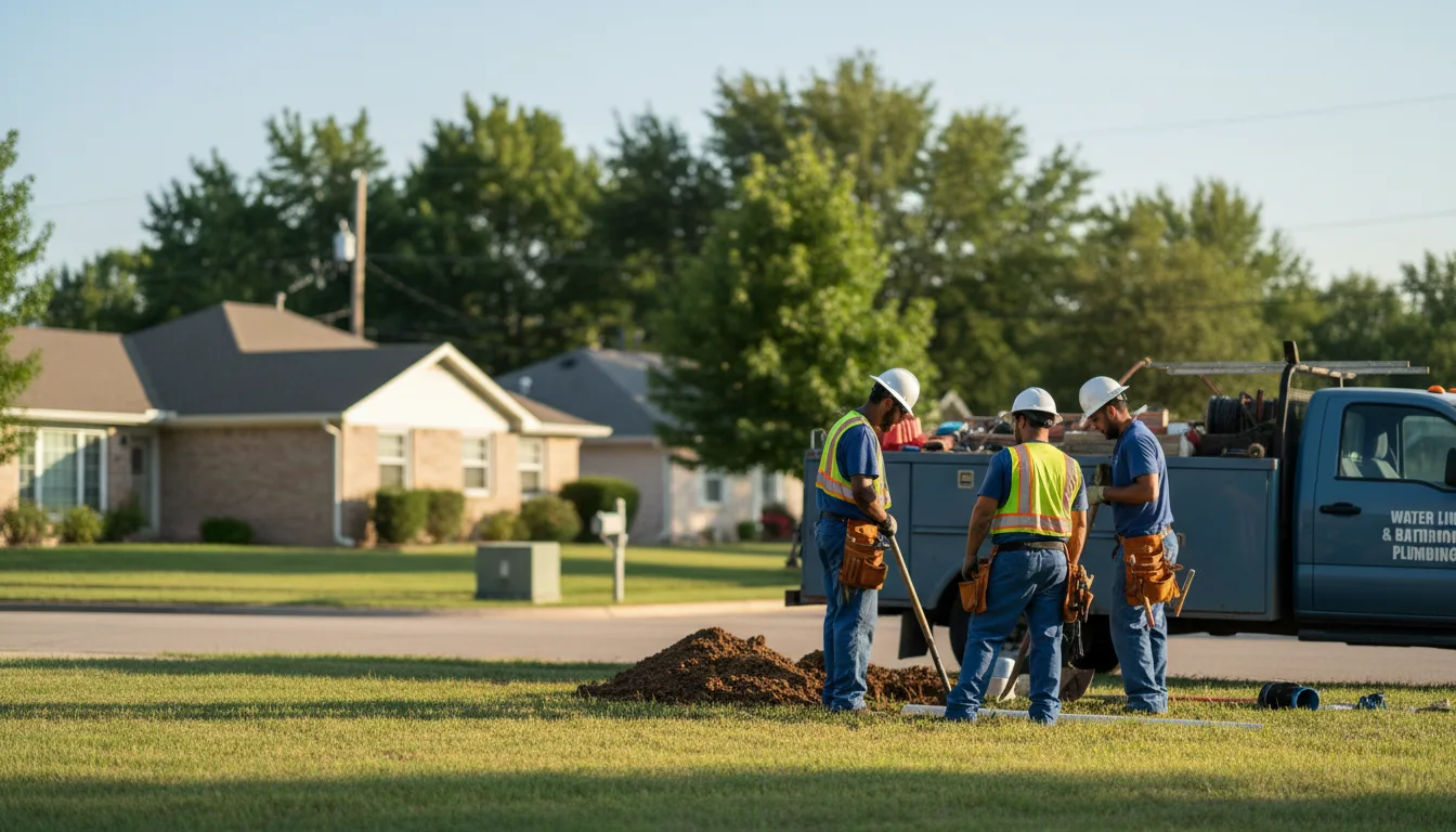 Residential water line and bathroom plumbing service in Lambsburg, VA